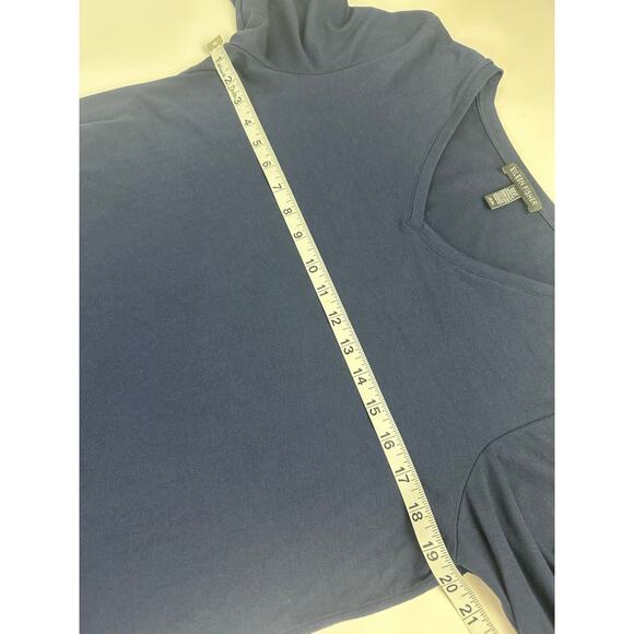 Eileen Fisher Medium Stretch Jersey Knit V-Neck Midi Dress Midnight Navy Blue - Picture 10 of 13